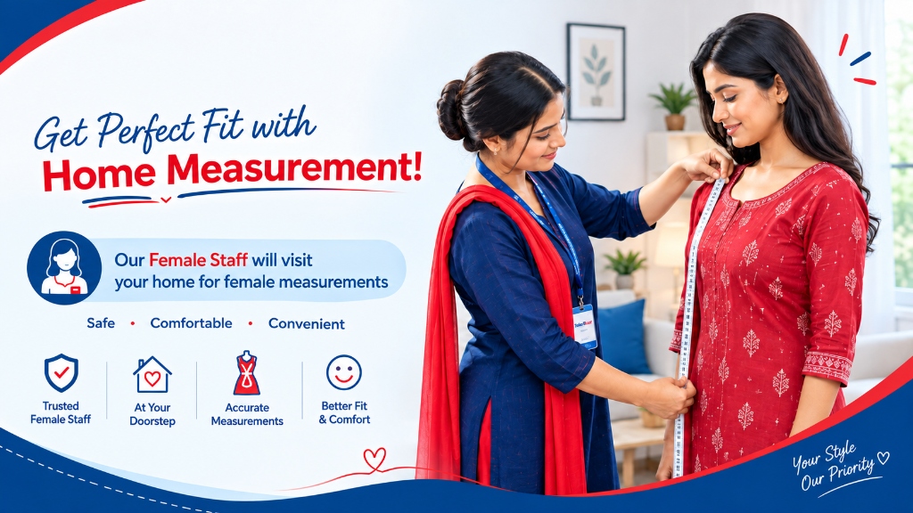 Get Perfect Fit with Home Measurement - Female Staff Visit