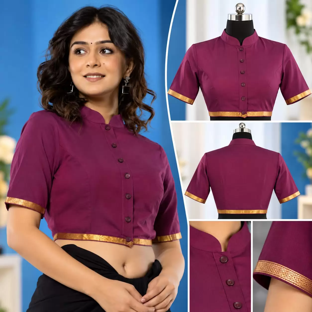 Mandarin Collar Blouse