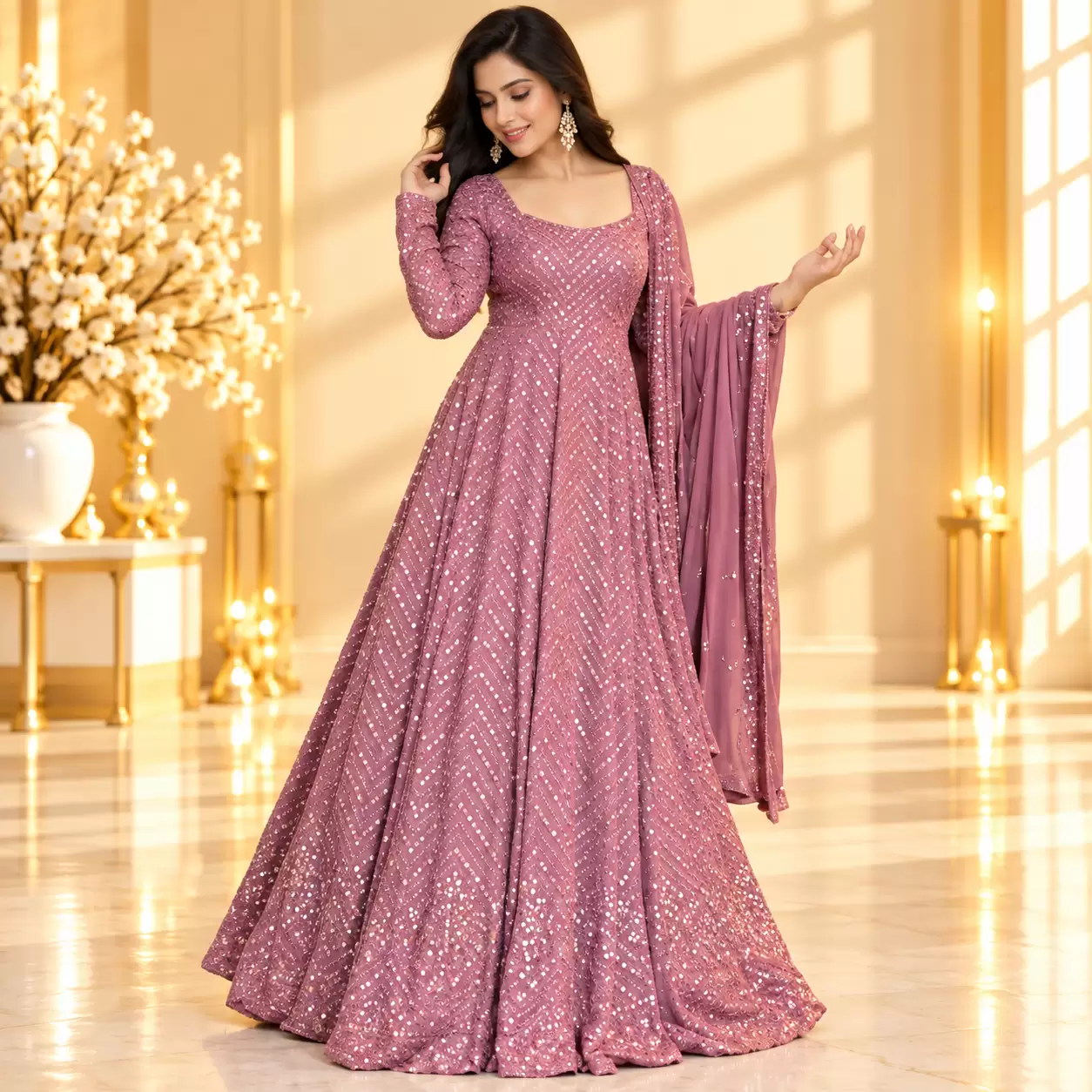 A line gown